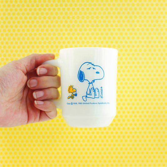 SOLD - Vintage 1965 Fire King Peanuts Mug