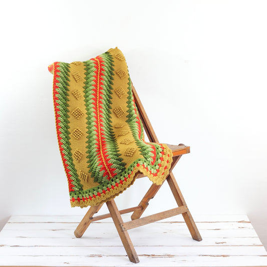 SOLD - Vintage Geometric Afghan Throw Blanket