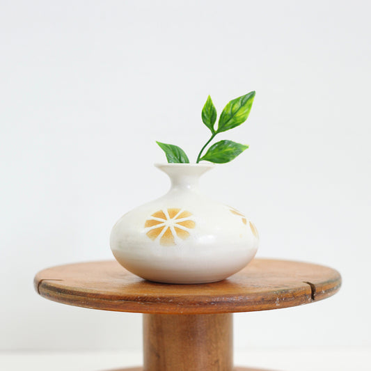 SOLD - Mid Century Mustard & Cream Stoneware Vase by OMC Japan