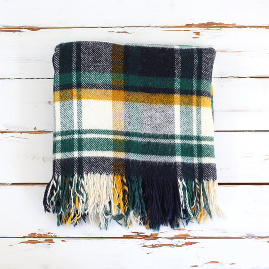 SOLD - Vintage Troy Plaid Throw Blanket