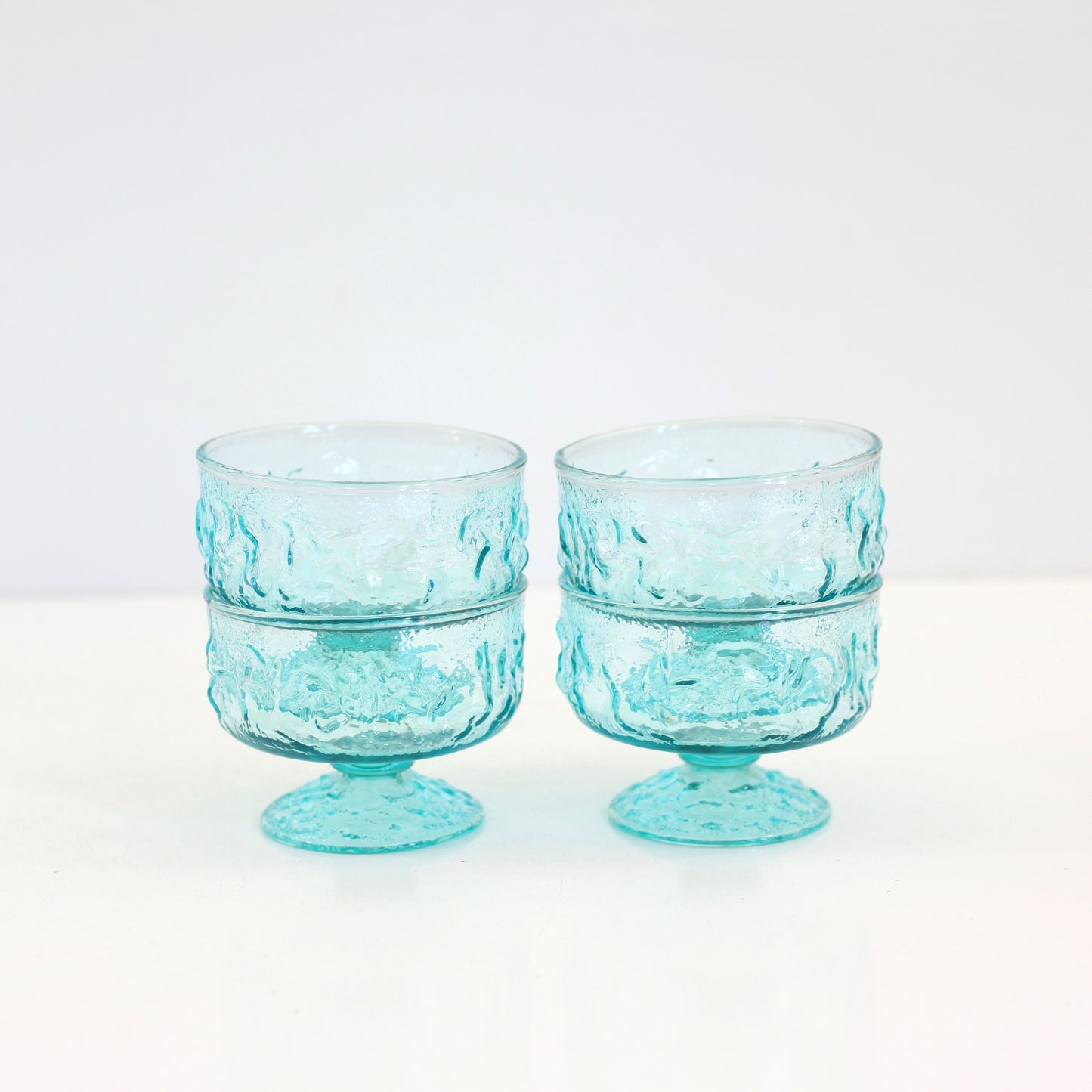 SOLD - Mid Century Aqua Lido Sherbet Dishes by Anchor Hocking