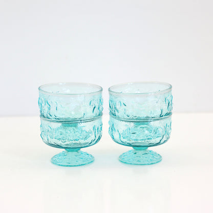 SOLD - Mid Century Aqua Lido Sherbet Dishes by Anchor Hocking
