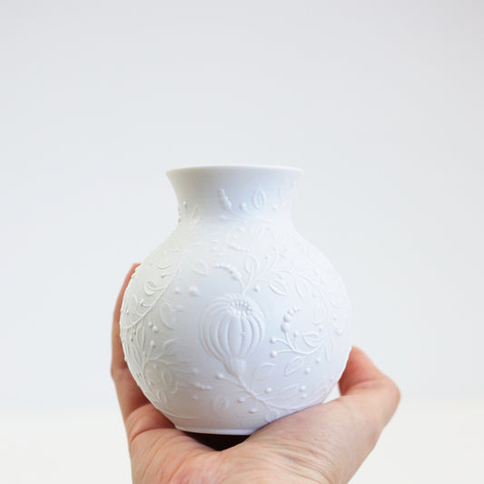 SOLD - Mid Century Modern White Bisque Vase by AK Kaiser Germany