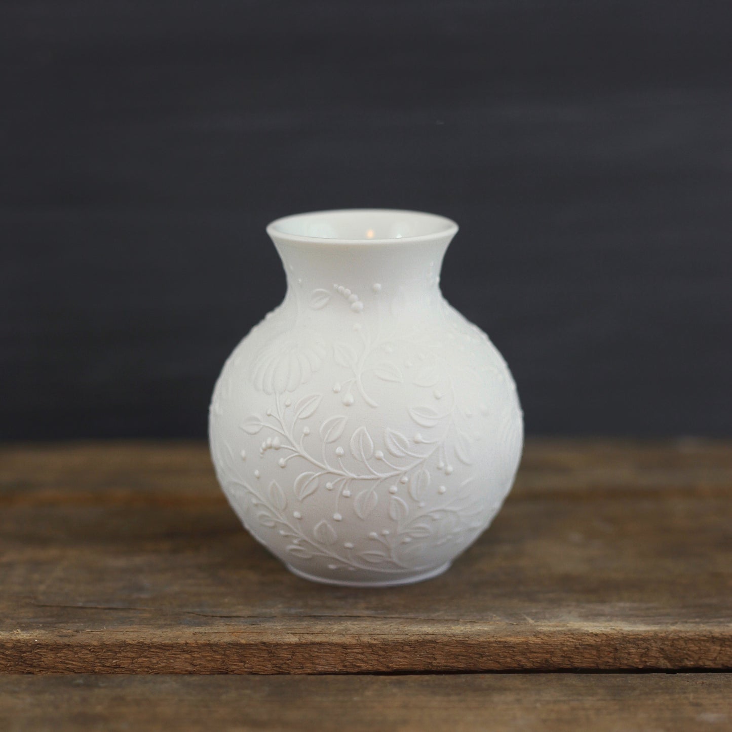 SOLD - Mid Century Modern White Bisque Vase by AK Kaiser Germany