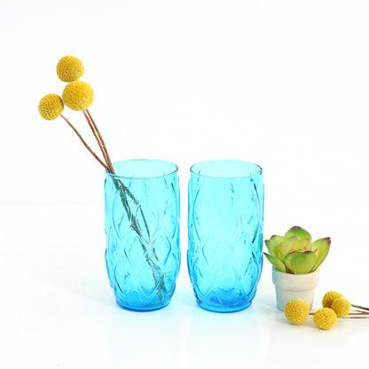 SOLD - Mid Century Turquoise Madrid Glasses by Anchor Hocking