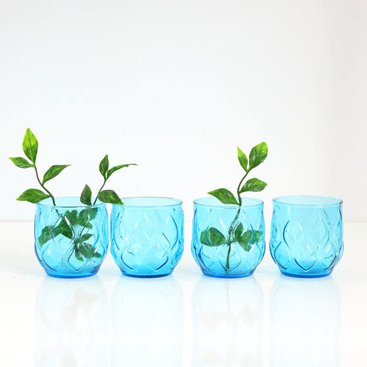 SOLD - Mid Century Turquoise Madrid Glasses by Anchor Hocking