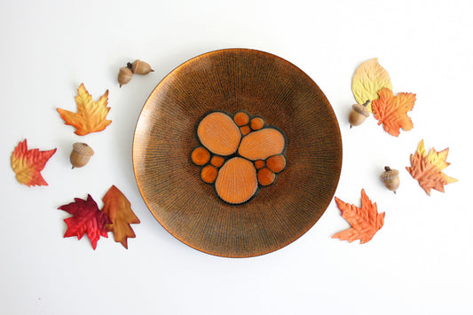 SOLD - Mid Century Modern Enamel Copper Abstract Dish by Annemarie Davidson / Handcrafted California Enamelware