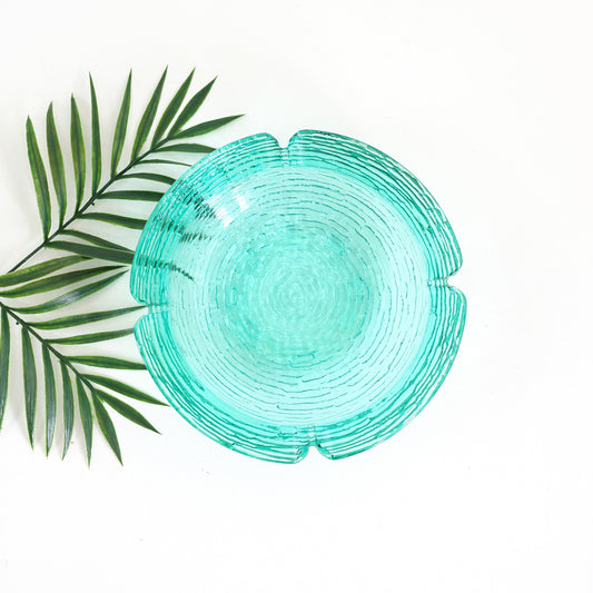 SOLD - Large Mid Century Anchor Hocking Aquamarine Soreno Ashtray