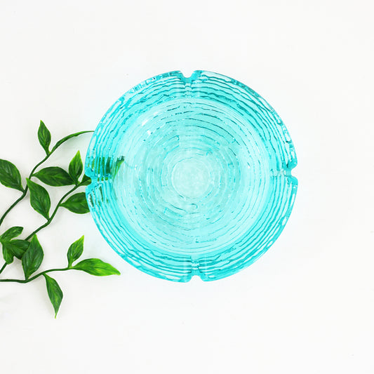 SOLD - Medium Mid Century Anchor Hocking Aquamarine Soreno Ashtray