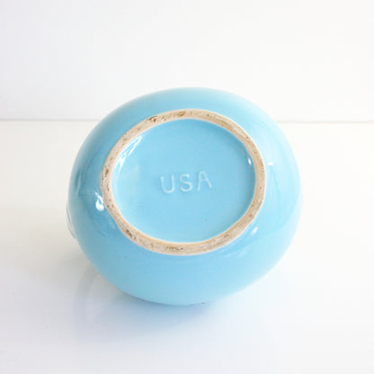SOLD - Mid Century Aqua Blue Cronin Ceramic Ball Pitcher