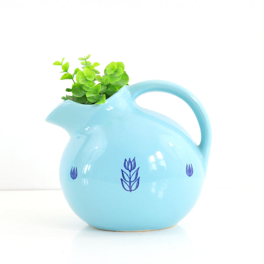 SOLD - Mid Century Aqua Cronin Ceramic Ball Pitcher