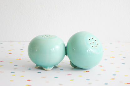 SOLD - Mid Century Modern Aqua / Mint Green Salt and Pepper Shakers