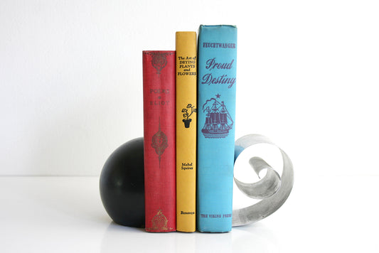 SOLD - Art Deco Coiled Revere Book Holder / 1930s Spiral Bookend by Fred O. Farr