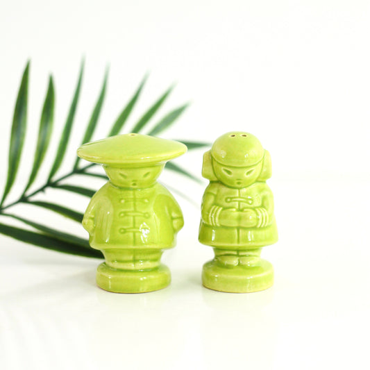 SOLD - Vintage Asian Man and Woman Salt and Pepper Shakers