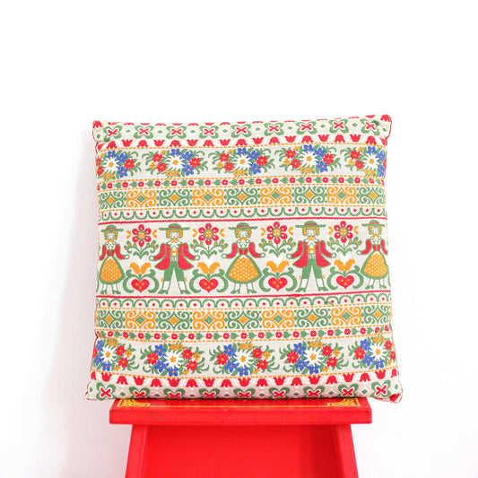 SOLD - Vintage Austrian Needlepoint Folk Art Pillow