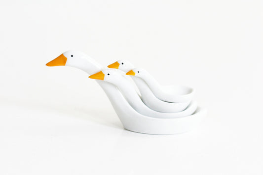 SOLD - Vintage Porcelain Geese Measuring Spoons Set by Avon