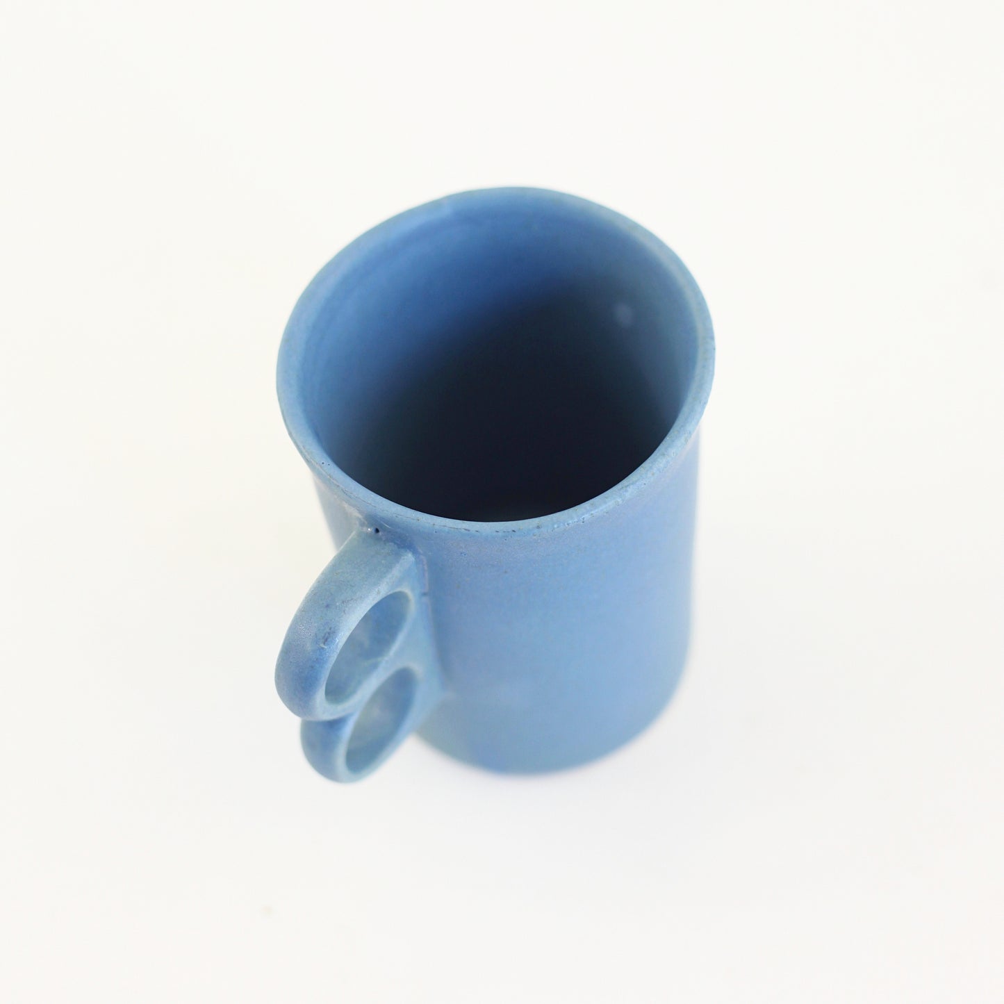 SOLD - Bennington Potters Blue Trigger Handle Mug