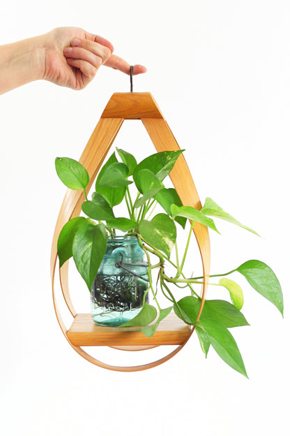 SOLD - Vintage Bentwood Teardrop Hanging Plant Holder