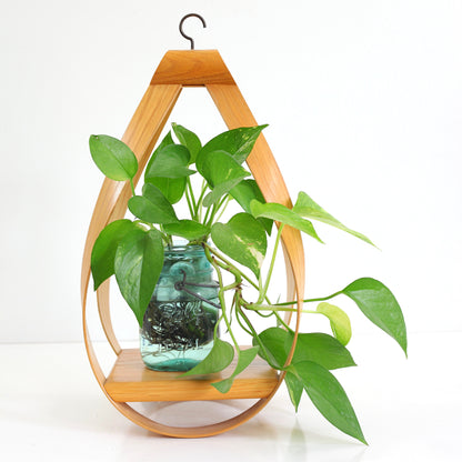 SOLD - Vintage Bentwood Teardrop Hanging Plant Holder