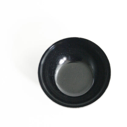 SOLD - Vintage Cathrineholm Black and White 4" Enamel Lotus Bowl