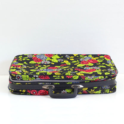 SOLD - Vintage Roses Floral Fabric Suitcase