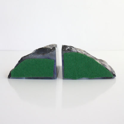 SOLD - Vintage Pair of Blue Agate Geode Bookends