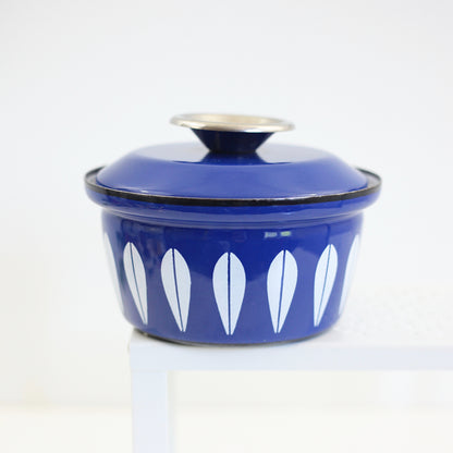 SOLD - Vintage Cathrineholm Cobalt Blue Enamel Lotus Pot
