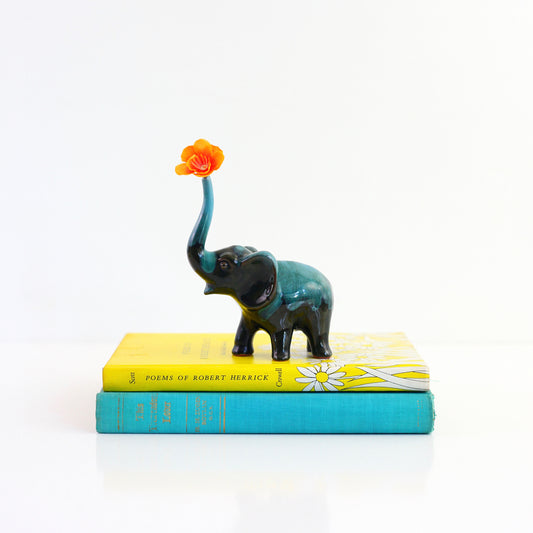 SOLD - Vintage Blue Mountain Pottery Elephant Figurine