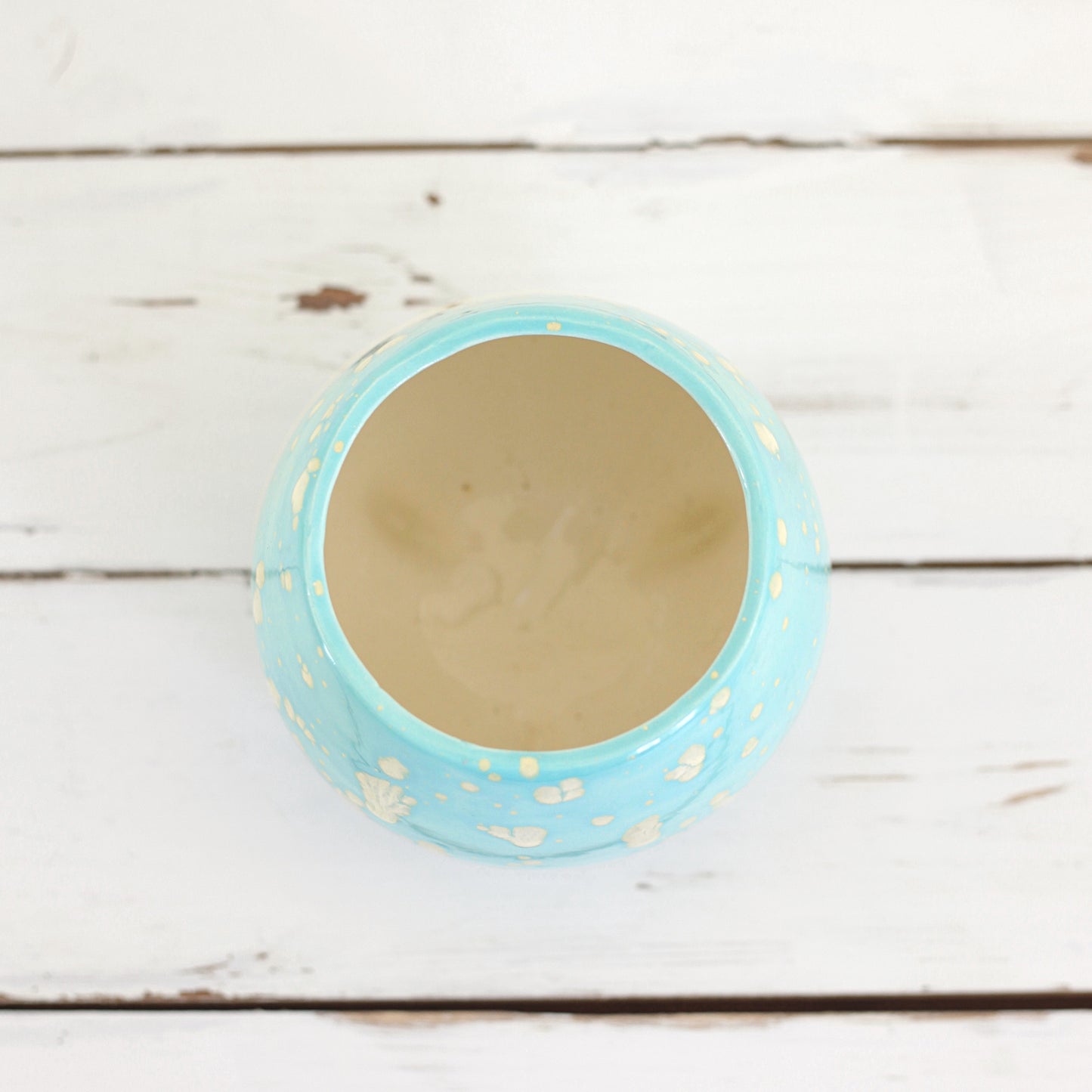 SOLD - Mid Century Sky Blue Tripod Planter