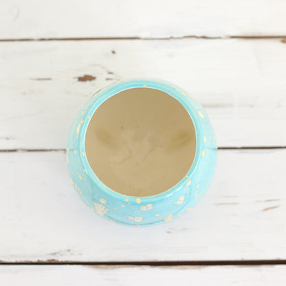 SOLD - Mid Century Sky Blue Tripod Planter