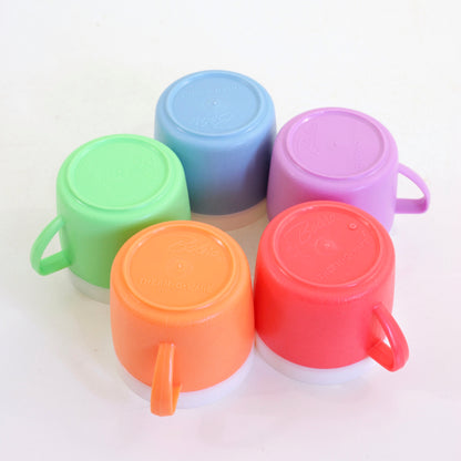 SOLD - Set of 5 Mid Century Bolero Therm-O-Ware Colorful Plastic Mugs