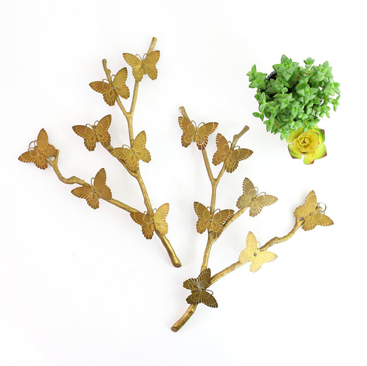SOLD - Mid Century Brass Butterflies Wall Decor