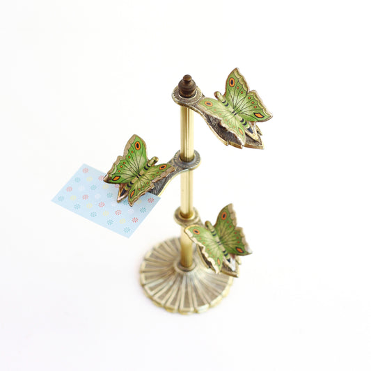 SOLD - Vintage Brass Butterfly Note Holder & Photo Display