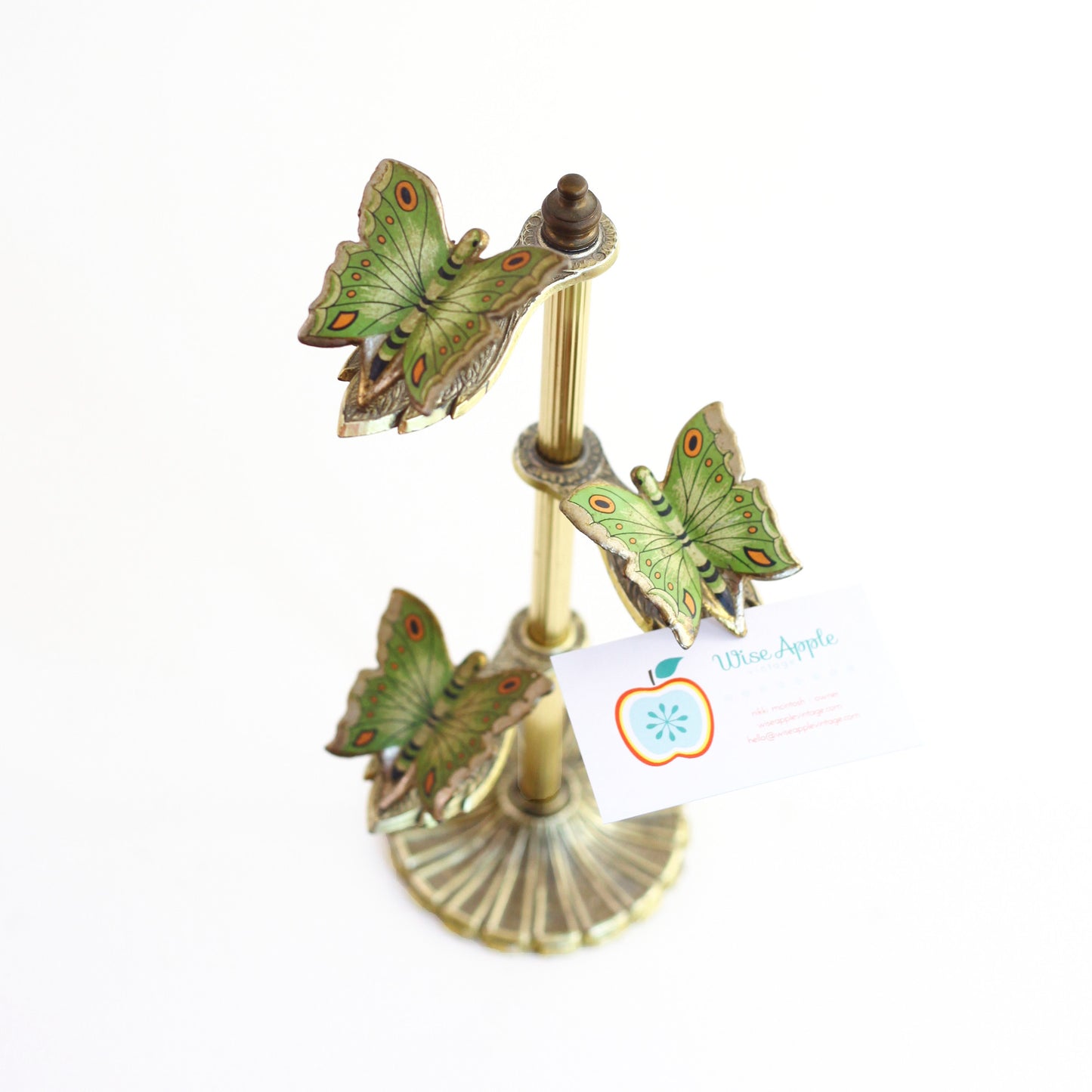 SOLD - Vintage Brass Butterfly Note Holder & Photo Display