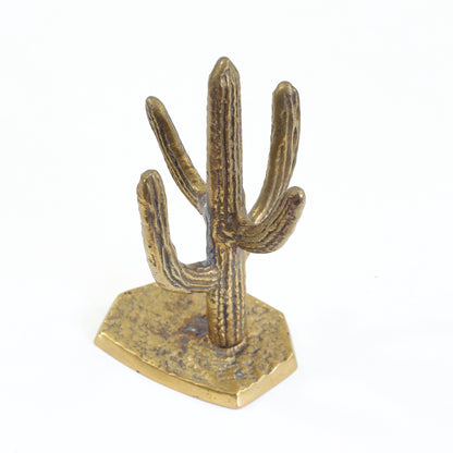 SOLD - Vintage Brass Cactus Jewelry Holder