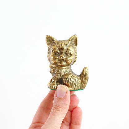 SOLD - Vintage Brass Cat Figurine