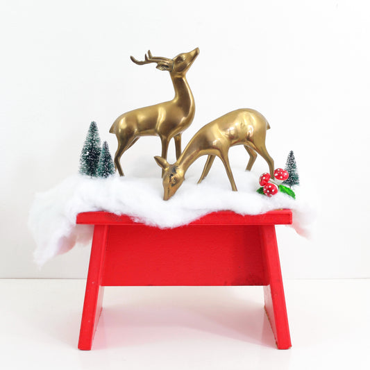 SOLD - Mid Century Modern Brass Deer Pair