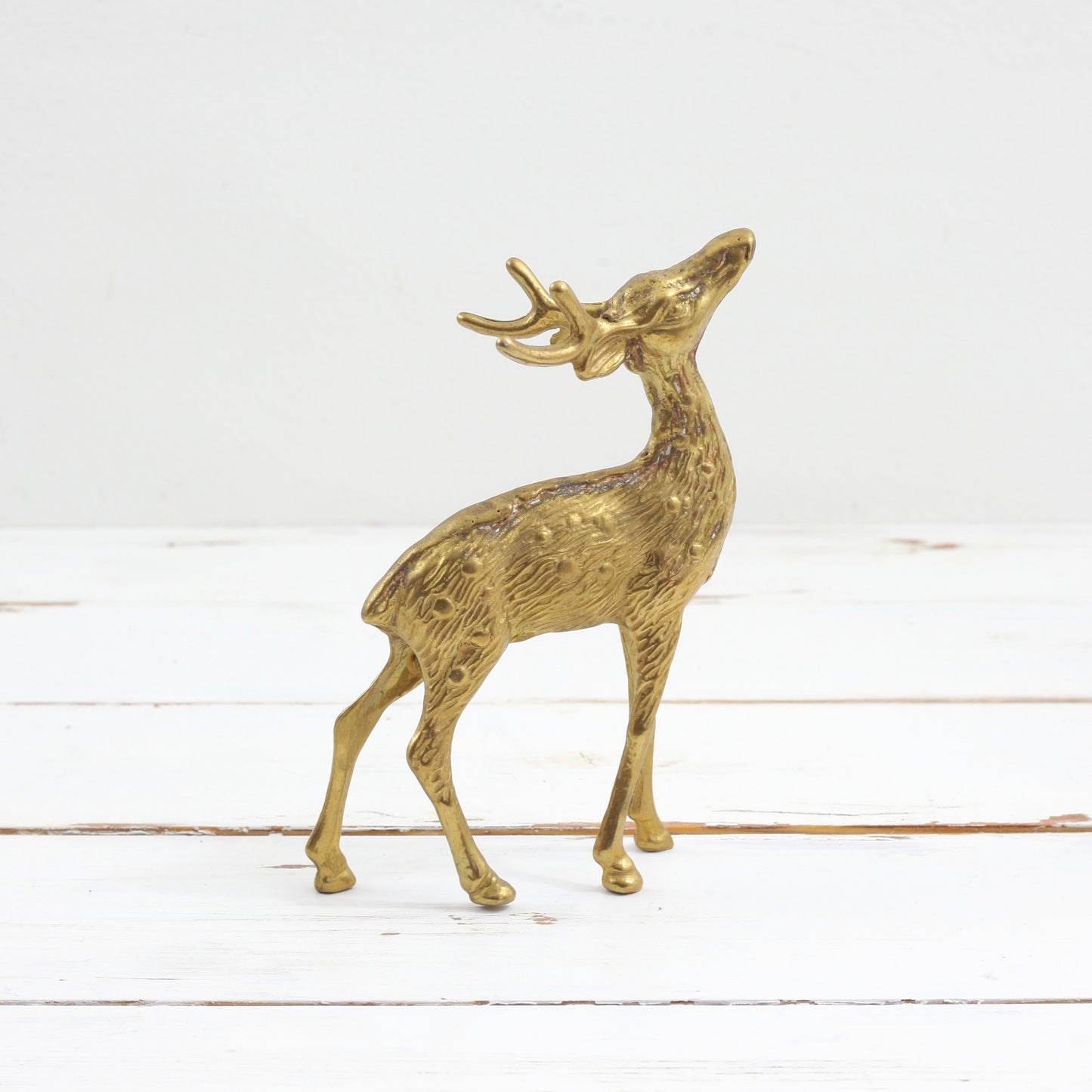 SOLD - Mid Century Modern Brass Deer Pair
