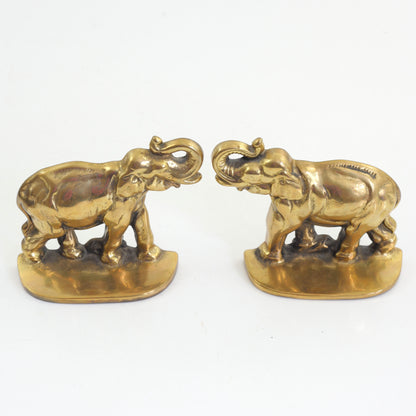 SOLD - Vintage Brass Elephant Bookends