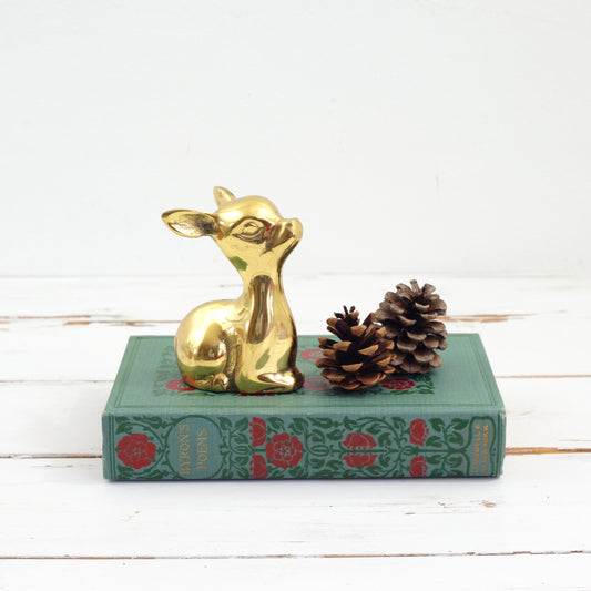SOLD - Vintage Brass Fawn
