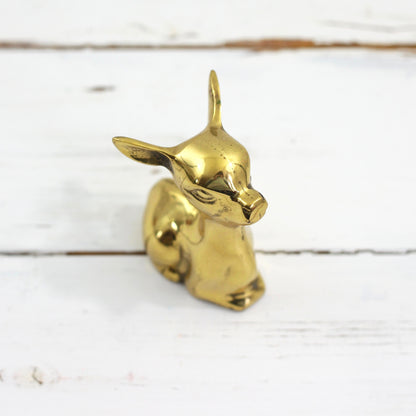 SOLD - Vintage Brass Fawn