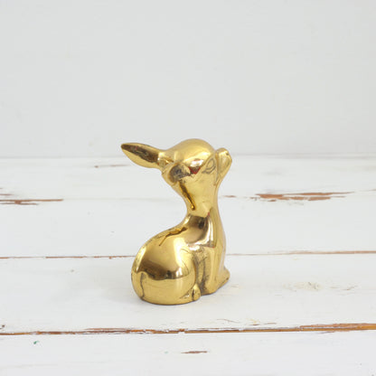 SOLD - Vintage Brass Fawn