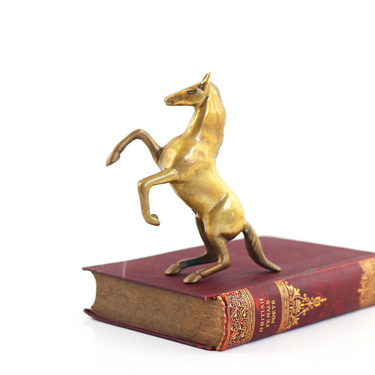 SOLD - Vintage Rearing Brass Horse Figurine