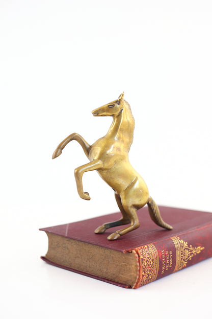SOLD - Vintage Rearing Brass Horse Figurine