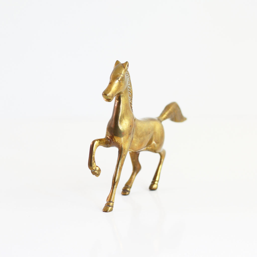 SOLD Vintage Brass Horse Figurine Wise Apple Vintage