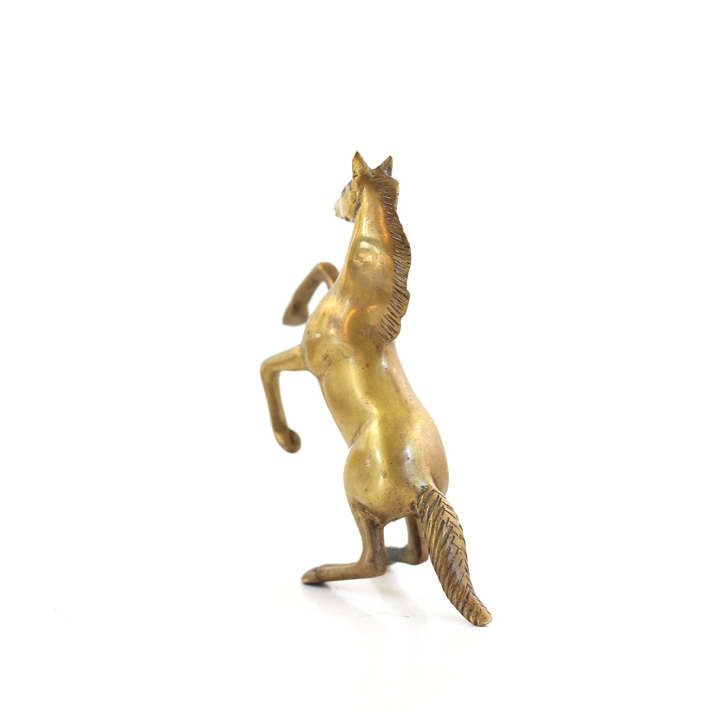 SOLD - Vintage Rearing Brass Horse Figurine