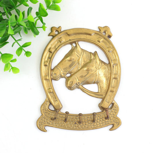 SOLD - Vintage Brass Horse Wall Hooks