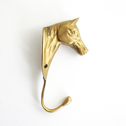 SOLD - Vintage Brass Horse Wall Hook