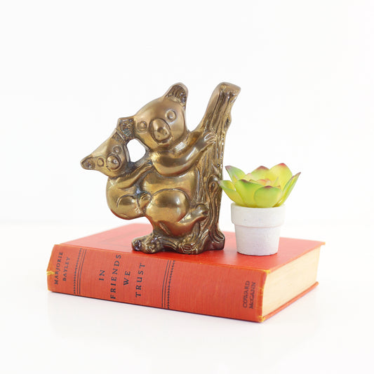 SOLD - Vintage Brass Koalas Figurine