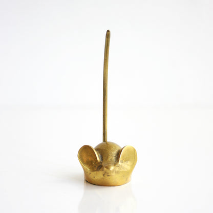 SOLD - Vintage Brass Mouse Figurine / Mid Century Brass Mouse Note Holder / Brass Mouse Ring Holder